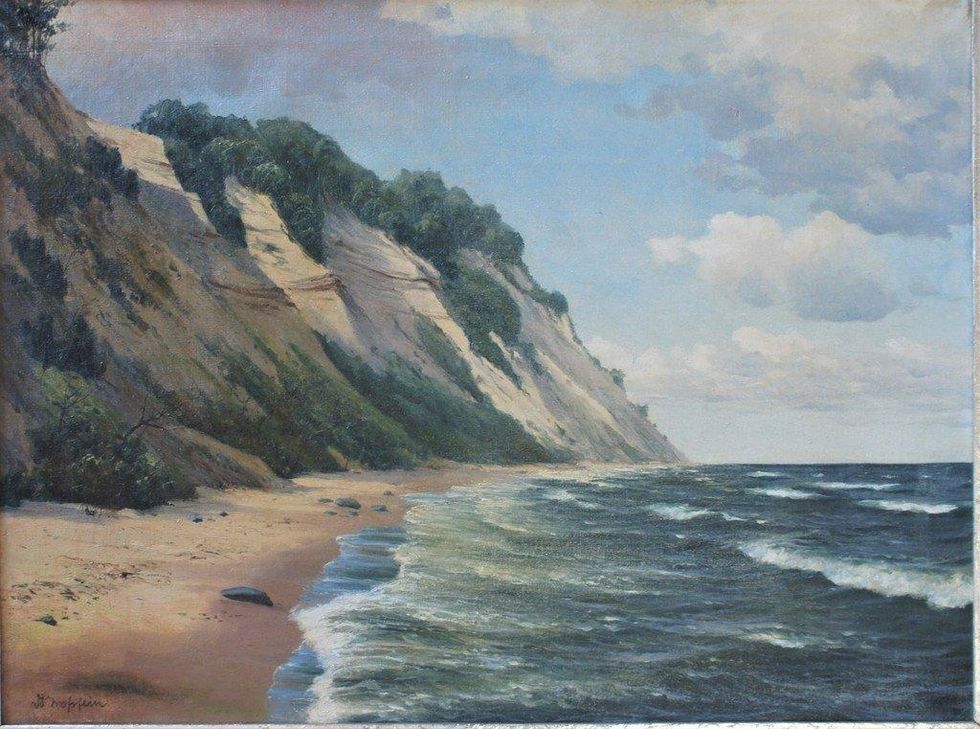 Dorothe Stroschein, Steilküste, Öl, 59 x 79 