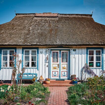 Reetdachhaus mit Darßer Tür in Born a. Darß