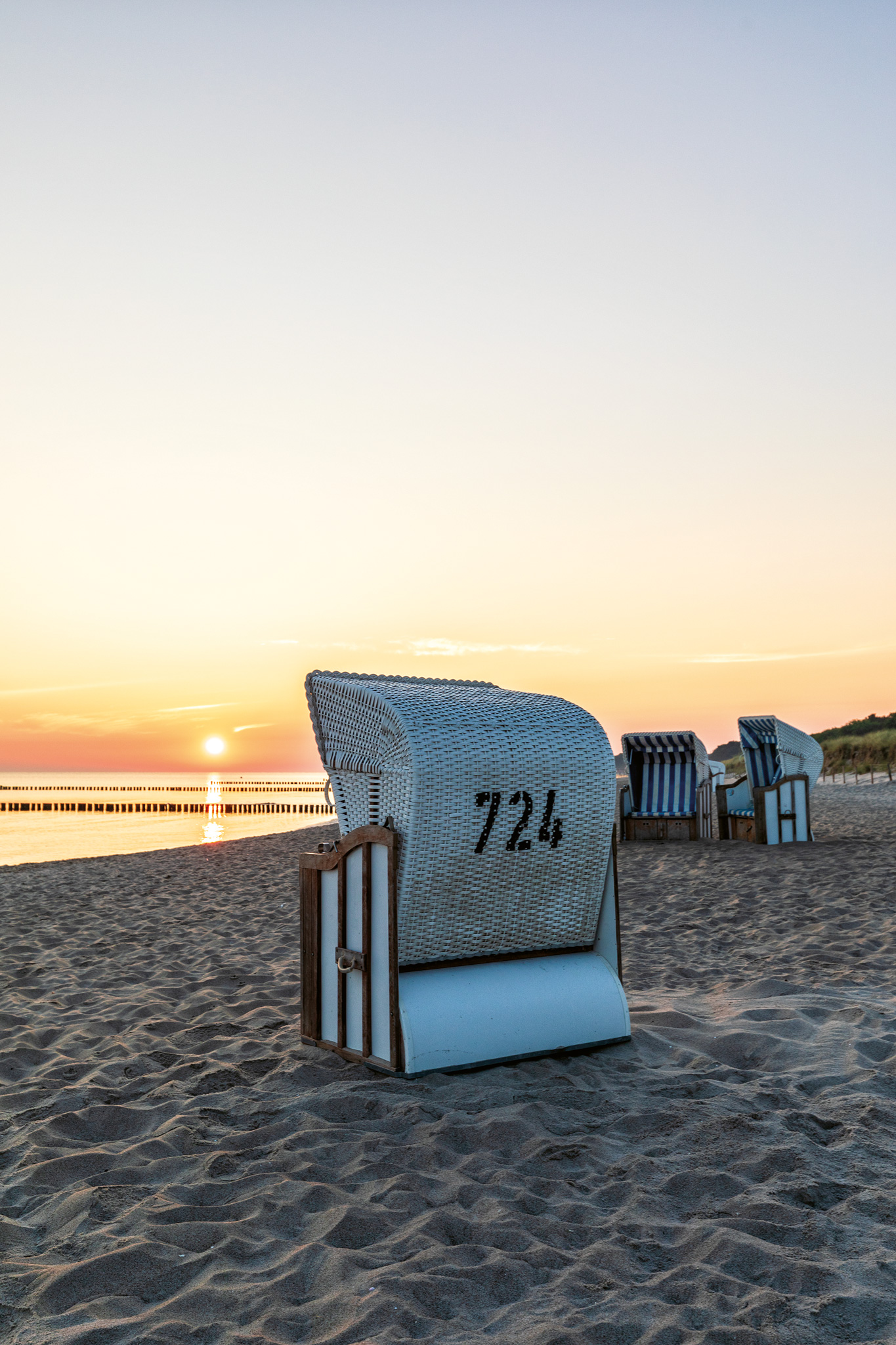 Strandkorb Sonnenaufgang