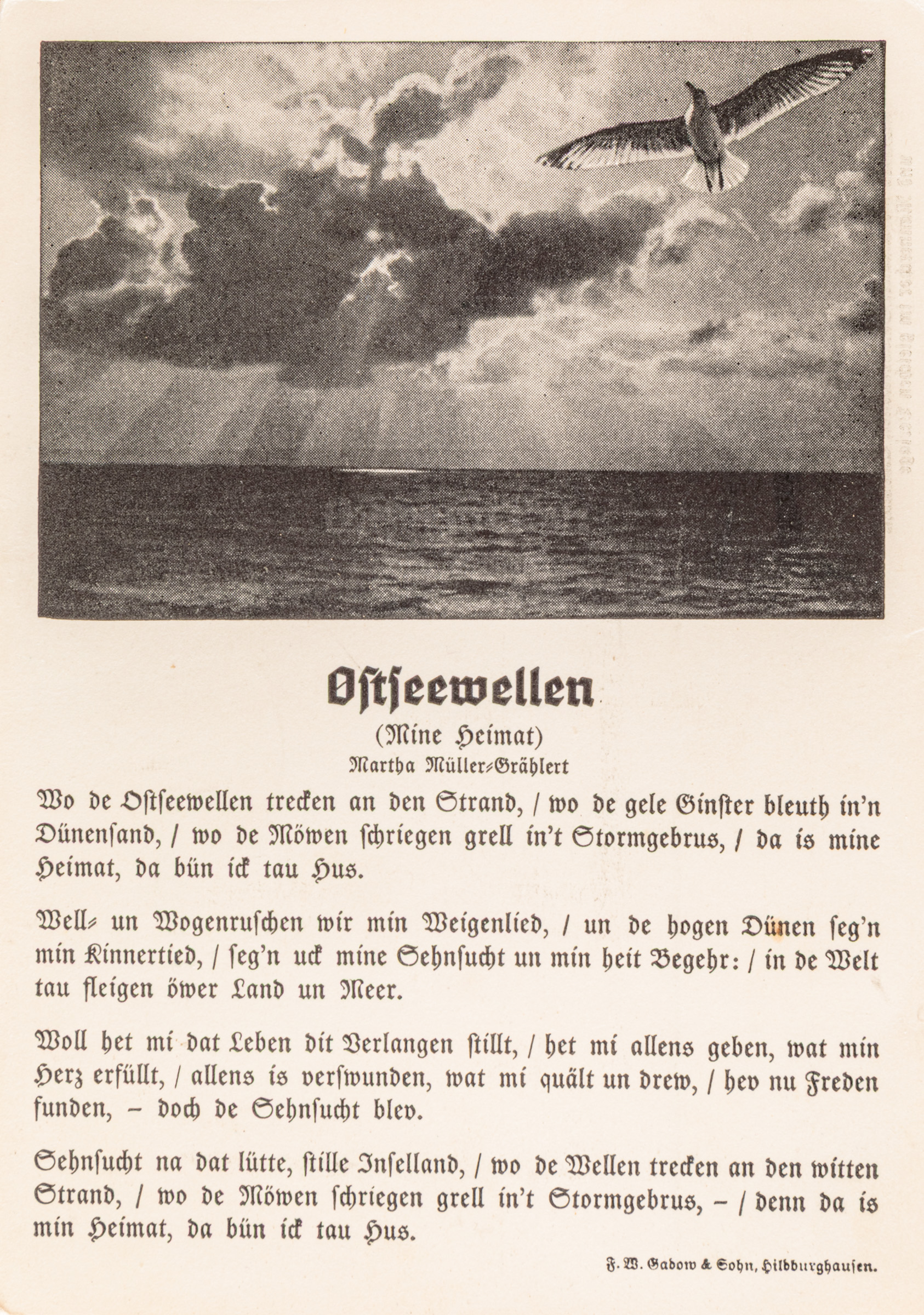 Zeitungsausschnitt mit Liedtext von 1908