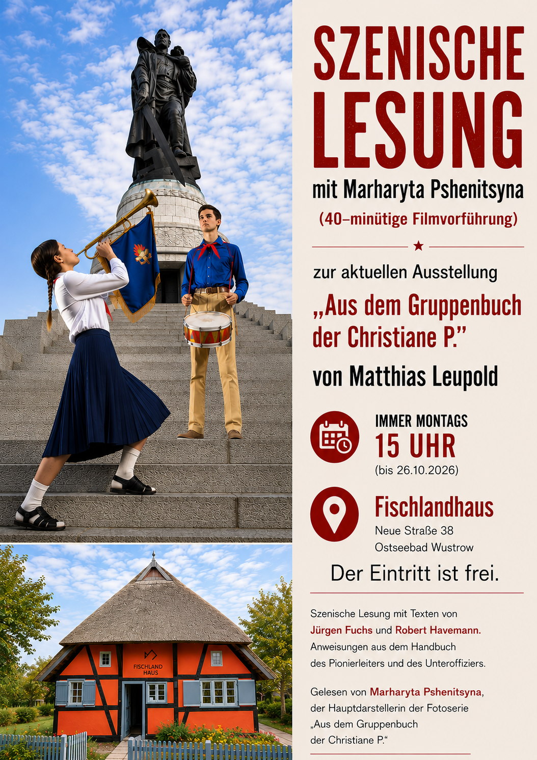 Szenische Lesung zur aktuellen Ausstellung „Aus dem Gruppenbuch der Christiane P.“