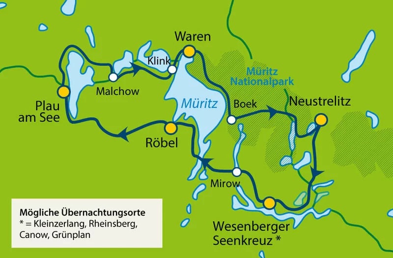 Radtour: Rund um Müritz & Plauer See (7 Tage)