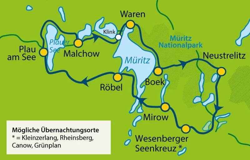 Radtour: Rund um Müritz & Plauer See (Bummeltour) (10 Tage)