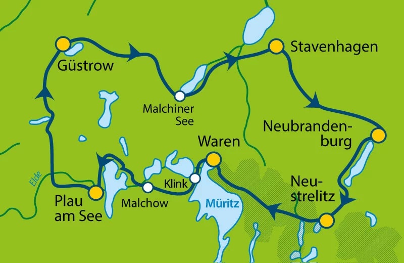 Große Radtour durch Mecklenburg - Sportiv (8 Tage)