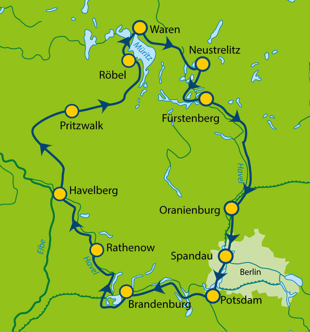 Radfernweg-Tour Havel-Radweg mit Prignitz (13 Tage)
