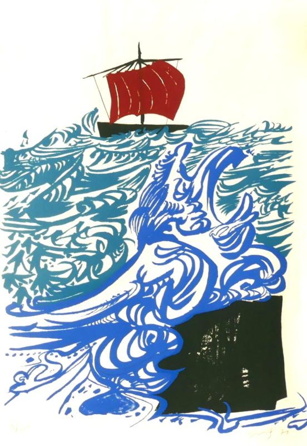 René Graetz: Japanese fishing boat, silkscreen, 1971