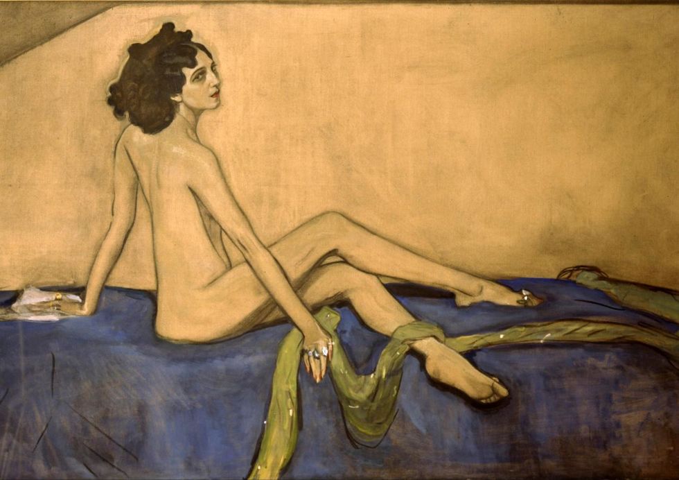 Bildnis Ida Rubenstein_1910_Tempora und Kohle auf Leinwand_147x233 cm, Staatliche